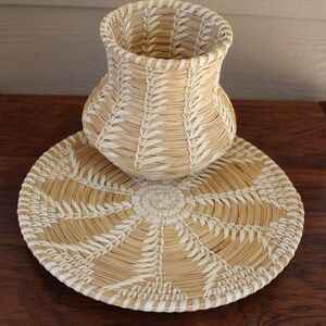 Native American Indian PAPAGO Tohono O’Odham 2 matching BASKETS arts crafts